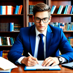 Aspiring Lawyer - Discovering a Specialization**

"A young, professional lawyer, fully clothed in a modest business outfit, is surrounded by law books in a well-lit library. Shelves are filled with volumes, some highlighted and marked. The lawyer is holding a tablet displaying various legal fields like e-sports law, AI ethics, and blockchain. The scene suggests exploration and decision-making. Safe for work, appropriate content, perfect anatomy, natural proportions, professional, family-friendly."

**