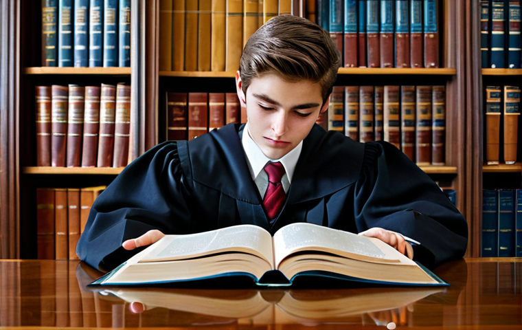 Aspiring Legal Professional**
"A young, determined student studying law books in a well-lit library, fully clothed in appropriate academic attire, safe for work, professional environment, perfect anatomy, correct proportions, natural pose, high quality."
**