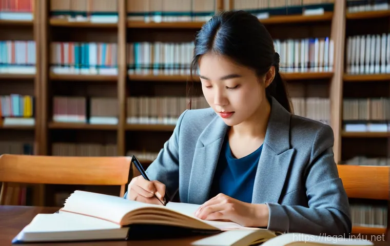 법률 실무를 위한 필수 도서 목록 - **Prompt 1: Fundamental Legal Knowledge**
    A bright, inviting modern law library or a cozy study ...