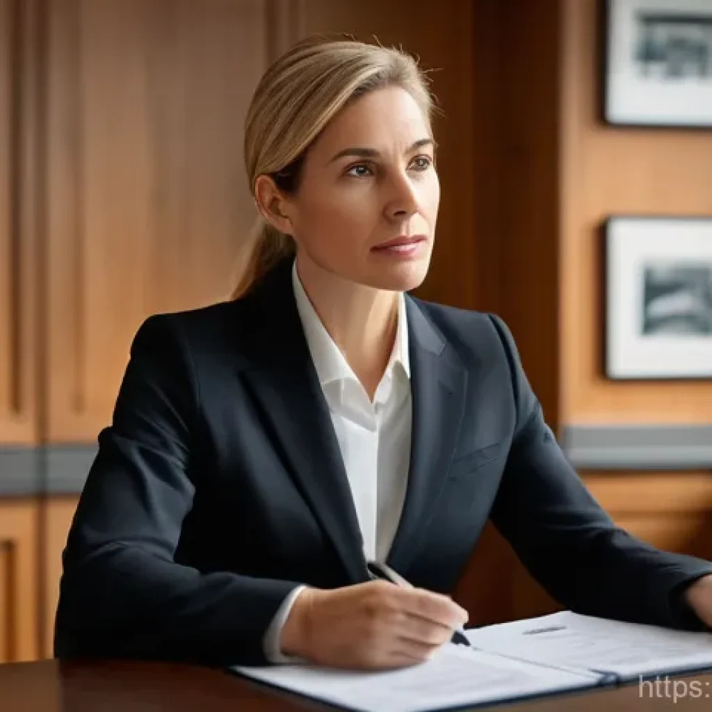 법률 자문가의 사건 처리 스킬 - A professional male lawyer, in his late 40s, wearing a sharp dark suit, intently explaining complex ...