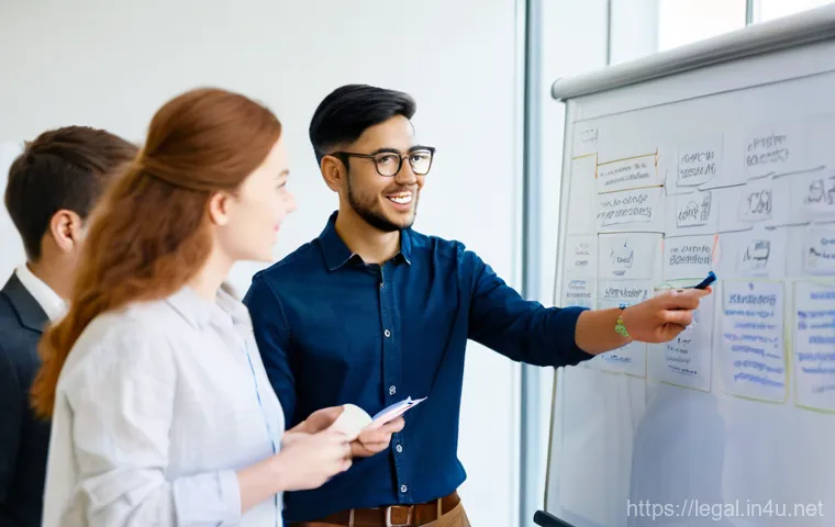 법률 공부법 추천 - A focused young woman, in her early twenties, sits at a wooden desk in a modern, well-lit study room...