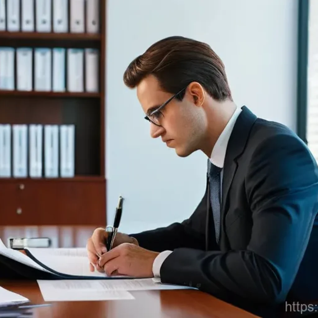 법률 자문가의 법률 서류 작성법 - **Prompt 1: The Diligent Preparer of Legal Documents**
"A well-dressed, focused person, around 3...