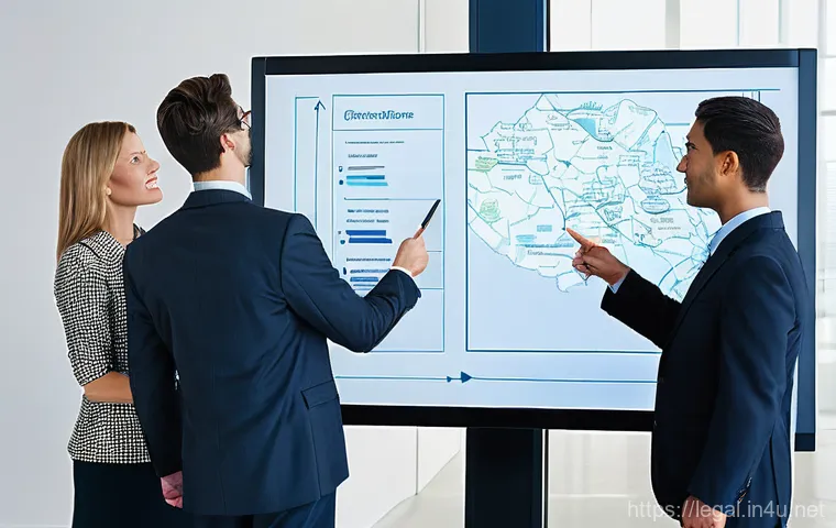 법률 자문가의 법적 상황 해결 전략 - **Prompt:** Inside a bright, contemporary law office, a male or female lawyer, dressed in a sharp bu...