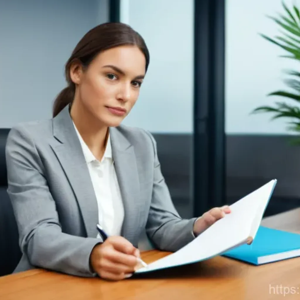 법률자문가의 법률 분석 방법 - A warm and empathetic female legal advisor, dressed in a professional blazer, is actively listening ...