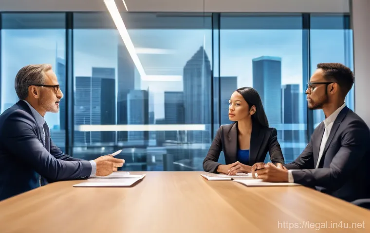 법률자문가의 업무 전략 - Image Prompt 1: Strategic Advisor and Client in a Visionary Meeting** 법률자문가의 업무 전략 - Image Prompt 1: Strategic Advisor and Client in a Visionary Meeting**