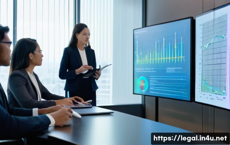 법률 자문가의 직무 경험 - A diverse group of five legal advisors (3 female, 2 male, varying ethnicities) in their late 30s to ...