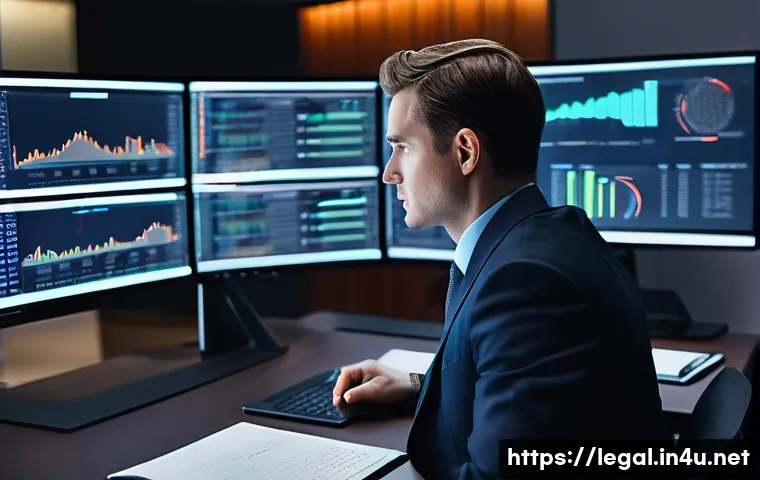 법률 자문가 업무 분석 - **Image Prompt 1: The Modern Corporate Legal Advisor's Command Center**
A highly detailed, wide-...