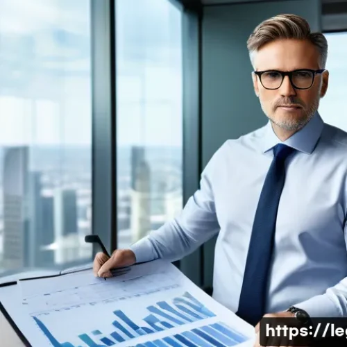 법률자문가 연봉 협상 노하우 - A professional legal advisor in a modern office setting, confidently presenting detailed charts and ...